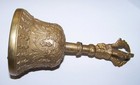 Ornate Antique Tibetan Ghanta Etched Brass Bronze Bell 6 