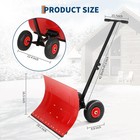 Snow Pusher Shovel For Driveway  heavy Duty Snow Removal  snow Plow With Wheels
