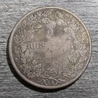 Denmark 2 Rigsdaler 1854 Ff Fk Silver Coin Frederik Vii Altona Mint Worn