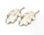2 Pcs Leaf Tree Forest Dangle Charms Antique Silver Plated Jewelry Accessories 