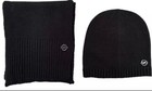 New Michael Kors 2 Piece Scarf   Hat Set Zig Zag  mk  Logo Black tan gray  98