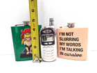 3pc Hip Flask Set -rare Bowsette Adult Bacardi Promo Phone Barware Humor