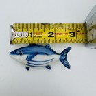 Vintage Kotobuki Porcelain Tuna Fish Ceramic Blue White Japan Chopstick Rest