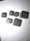 Vtg Texaco Oil Gas Printer Blocks Metal Wood Stamp Logo Sky Chief Fuel Lot Of 6