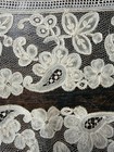 Antique Lace - Beautiful Ruffle  Bobbin Lace Motifs - Gauze Background -   
