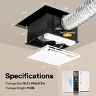 Bathroom Exhaust Fan With Light Heater 160cfm Humidity Sensor Remote 3 Color Led