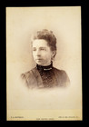 Antique Vintage Photo Cabinet Card Portrait Picture Beautiful Lady Dress Hair