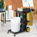 Homiflex 3-shelf Cleaning Cart Commercial Traditional Janitorial Cart W pvc Bag
