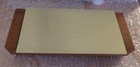 Vintage Mcm Silver Crest Lining Brass   Wood Desk Cigarette Box Trinket Box