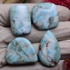 Cloudy Sky  4 Pcs Natural Larimar Top-grade 26mm-36mm Cabochon Loose Gemstones