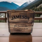Jameson Irish Whiskey Wood Box Crate Lid Handles Dimensions 15wx12dx13t 