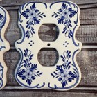 Lot Delft Handpainted Blue Light Switch Outlet Covers Single Double Ceramic Vtg