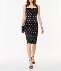 Karen Millen Uk14 Eu42 Us10 Vintage Black Wiggle  Mid Pencil Dress Berries Print