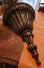 Vtg Hand Carved Solid Mahogany Wood Corbel Wall Shelf 14 5   h X 11 75 w X 5 75 d