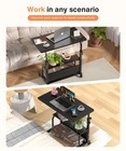 Portable Rolling Desk On Wheels Adjustable Height Desks For Small Spaces  32    
