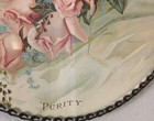 Vintage Victorian    purity    Oval Flue Cover   Metal Chain Border Wall Art 11   x8   