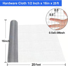 Hardware Cloth 1 2  Mesh 16 x25  Galvanized Wire Fence Chicken Coop Garden