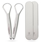 2 Pack Stainless Steel Tongue Scrapers With Travel Cases - Durable Oral Care Too