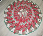 Vintage Handmade Handstitched Christmas Tree Skirt 48  Country Farmhouse Decor