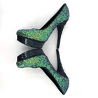 Rachel Roy Women s Keendan Sparkle Glitter Platform Pump Heels Green Size 7 5m