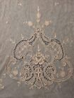 Antique Edwardian Tambour Lace Rectangular Pillow Case W Florals