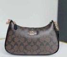 Coach Teri Shoulder Bag Ca548 In Signature Canvas Brown New Fast Free Ships