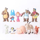 Masha And The Bear Masha Bear 10 Pcs Action Figures Toy Dolls Gift Cake Topper