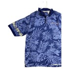 Bud Light Polo Shirt Mens Large Blue Hawaiian Floral Beer Spike Sports Cotton