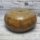 Peruvian Hand Carved Colored Pictorial Gourd Large 12 5 