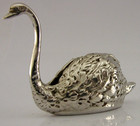 English Sterling Silver Swan Bird Pin Cushion Sewing Needlework 1971 48g
