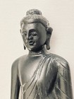 Vintage Hand Carved Real Ebony Wood Buddha Figure In A Seated Meditation Pose