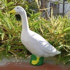 Dress Up Goose Large White Garden Statue Indoor Outdoor Yard Porch Decor