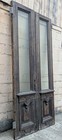 55x112 x2 5  Pair Antique Eastlake Walnut Wood Double Entry Exterior Door Window