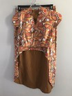 3-piece Skirt Top Jacket African Ghana Nigeria Ankara Dashiki Orange Size M l