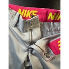 Nike Girls Grey Softball Pants Pink Yellow Logo Waistband Size Small Athletic K9