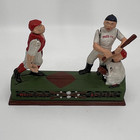 Cast Iron Mechanical Baseball Bank        home Town Batter   
