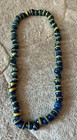 Vintage Chevron African Trade Beads Venetain Style Glass Necklace