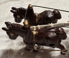 Vintage Cast Iron 8-horse Hitch Clydesdale Beer Wagon Drivers Dog 30 Barrels