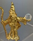 Vintage 3 Pewter Wizards Figurines 2 Gold Color Plated
