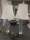 Pair Gorgeous Cambridge Bashful Charlotte Lamps Ca 1950 25 Ins Awesome Condition