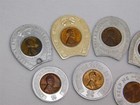 10 Vtg 1920s 40s 50s 60s 70s Good Luck Wheat Penny Horseshoe Souvenirs
