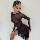 Sexy Backless Fringed Dress Latin Dance Dress Ballroom Dance Competition Dresses