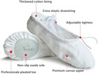 Women Canvas Ballet Dance Shoes Yoga Gymnastics Leather Split-sole Slipper Flate
