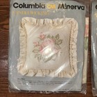 New Columbia Minerva Candlewicking Rose   Pastel Floral Pillow Kits Set 1983 Vtg