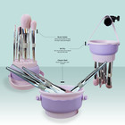 3-in-1 Silicone Makeup Brush Cleaner Bowl     Wash  Dry  And Store Brushes Easily