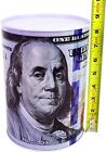 Large 8 5  Ben Franklin  100 Dollar Bill Money Coin Tin  Savings  Piggy Bank