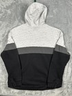 Adidas Hoodie Mens Xl Gray Black Colorblock Fleece Pullover Logo Kangaroo Pocket