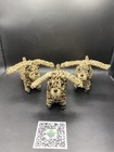 Set Of 3 Adorable Small Handwoven Seagrass Dachshund Weiner Dog Statues