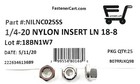  25  1 4-20 Stainless Steel Nylon Insert Lock Nuts -locking Hex Nuts 1 4-20
