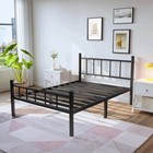 Zizin Twin-xl Size Metal Bed Frame With Headboard  Footboard 14 Inch Metal
